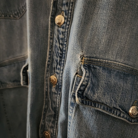 Vintage x 90s Versace Jean Couture Denim Button Down Shirt - Picture 7 of 14